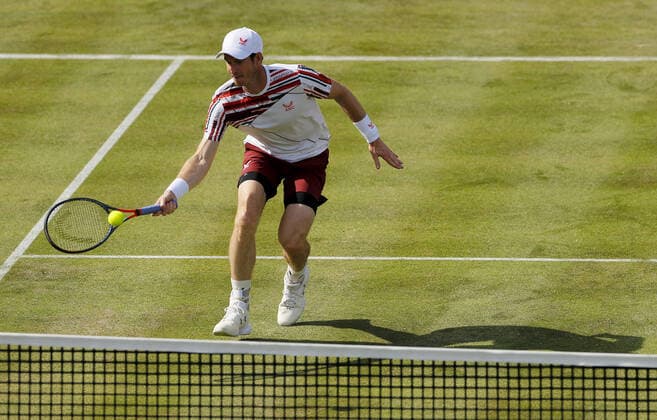 Mandatory Credit: Photo by Ella Ling BPI Shutterstock (12074706df) Andy Murray of GBR in action Cinch Championships, Day Two, Tennis, Queens Club, London, UK - 15 June 2021 EDITORIAL USE ONLY No use with unauthorised audio, video, data, fixture lists, club league logos or live services. Online in-match use limited to 120 images, no video emulation. No use in betting, games or single club league player publications. Cinch Championships, Day Two, Tennis, Queens Club, London, UK - 15 June 2021 EDITORIAL USE ONLY No use with unauthorised audio, video, data, fixture lists, club league logos or live services. Online in-match use limited to 120 images, no video emulation. No use in betting, games or single club league player publications.  Copyright: xEllaxLing BPI Shutterstockx 12074706df