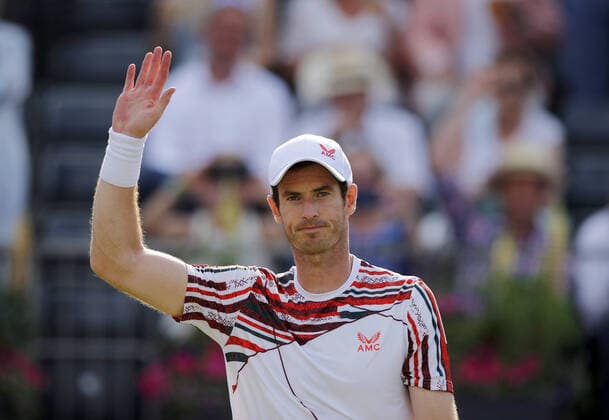 Mandatory Credit: Photo by Ella Ling BPI Shutterstock (12074706cv) Andy Murray of GBR thanks the crowd Cinch Championships, Day Two, Tennis, Queens Club, London, UK - 15 June 2021 EDITORIAL USE ONLY No use with unauthorised audio, video, data, fixture lists, club league logos or live services. Online in-match use limited to 120 images, no video emulation. No use in betting, games or single club league player publications. Cinch Championships, Day Two, Tennis, Queens Club, London, UK - 15 June 2021 EDITORIAL USE ONLY No use with unauthorised audio, video, data, fixture lists, club league logos or live services. Online in-match use limited to 120 images, no video emulation. No use in betting, games or single club league player publications.  Copyright: xEllaxLing BPI Shutterstockx 12074706cv