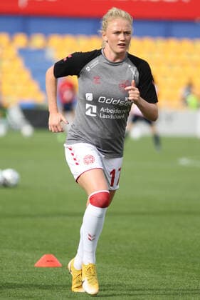 June 15, 2021, ALCORCON, MADRID, SPAIN: Rikke Madsen of Denmark warming up during the women International Friendly, Länderspiel, Nationalmannschaft match played between Spain and Denmark at Santo Domingo stadium on Jun 15, 2021 in Alcorcon, Madrid, Spain. ALCORCON SPAIN - ZUMAa181 20210615_zaa_a181_155 Copyright: xIrinaxR.xHipolitox