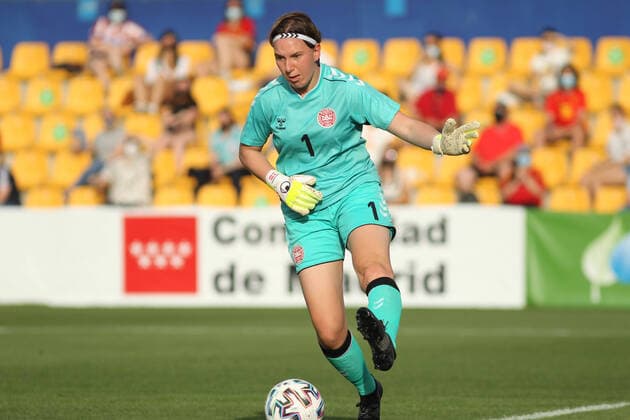 June 15, 2021, ALCORCON, MADRID, SPAIN: Lene Christensen of Denmark in action during the women International Friendly, Länderspiel, Nationalmannschaft match played between Spain and Denmark at Santo Domingo stadium on Jun 15, 2021 in Alcorcon, Madrid, Spain. ALCORCON SPAIN - ZUMAa181 20210615_zaa_a181_195 Copyright: xIrinaxR.xHipolitox