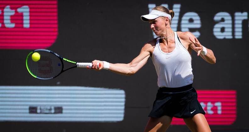 Mandatory Credit: Photo by Rob Prange Shutterstock (12072938f) Liudmilla Samsonova of Russia in action during her second round match at the 2021 bett1open WTA, Tennis Damen 500 tennis tournament bett1open Tournament, Tennis, Berlin, Germany - 17 Jun 2021 bett1open Tournament, Tennis, Berlin, Germany - 17 Jun 2021  Copyright: xRobxPrange Shutterstockx 12072938f