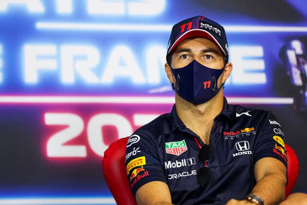 PEREZ Sergio (mex), Red Bull Racing Honda RB16B, portrait, press conference, PK, Pressekonferenz during the Formula 1 Emirates Grand Prix de France 2021, 7th round of the 2021 FIA Formula One World Championship, WM, Weltmeisterschaft from June 18 to 20, 2021 on the Circuit Paul Ricard, in Le Castellet, France FORMULE 1 : Grand Prix de France - Circuit Paul-Ricard - 17 06 2021 DPPI PANORAMIC AV6_9659