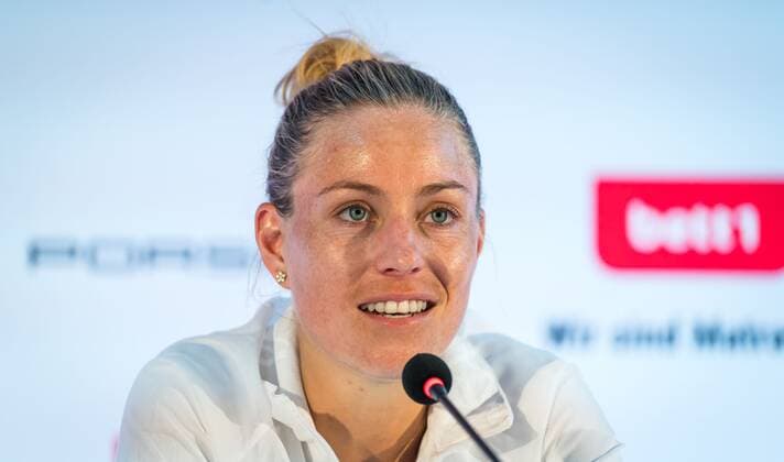 Mandatory Credit: Photo by Rob Prange Shutterstock (12072938az) Angelique Kerber of Germany talks to the media after her second round match at the 2021 bett1open WTA, Tennis Damen 500 tennis tournament bett1open Tournament, Tennis, Berlin, Germany - 17 Jun 2021 bett1open Tournament, Tennis, Berlin, Germany - 17 Jun 2021  Copyright: xRobxPrange Shutterstockx 12072938az
