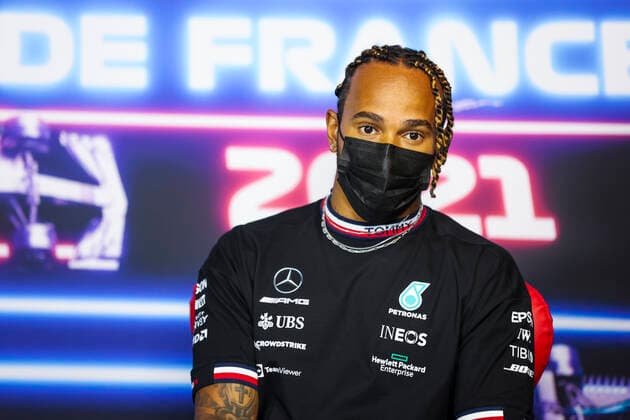 HAMILTON Lewis (gbr), Mercedes AMG F1 GP W12 E Performance, portrait, press conference, PK, Pressekonferenz during the Formula 1 Emirates Grand Prix de France 2021, 7th round of the 2021 FIA Formula One World Championship, WM, Weltmeisterschaft from June 18 to 20, 2021 on the Circuit Paul Ricard, in Le Castellet, France - FORMULE 1 : Grand Prix de France - Circuit Paul-Ricard - 17 06 2021 DPPI PANORAMIC AV6_9437