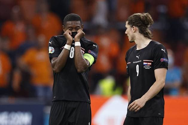 Bilder des Jahres 2021, Sport 06 Juni Sport Themen der Woche KW24 AMSTERDAM - (lr) David Alaba of Austria, Marcel Sabitzer of Austria during the UEFA EURO, EM, Europameisterschaft,Fussball 2020 Group C match between the Netherlands and Austria at the Johan Cruijff ArenA on June 17, 2021 in Amsterdam, Netherlands. ANP MAURICE VAN STEEN EURO 2020 group C 2020 2021 xVIxANPxSportx xxANPxIVx *** AMSTERDAM lr David Alaba of Austria, Marcel Sabitzer of Austria during the UEFA EURO 2020 Group C match between the Netherlands and Austria at the Johan Cruijff ArenA on June 17, 2021 in Amsterdam, Netherlands ANP MAURICE VAN STEEN EURO 2020 group C 2020 2021 xVIxANPxSportx xxANPxIVx 432701116