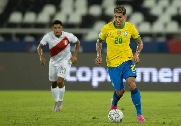 17th June 2021; Nilton Santos Stadium, Rio de Janeiro, Brazil; Copa America, Brazil versus Peru; Roberto Firmino of Brazil  ActionPlus12297267 LucasxFigueiredo