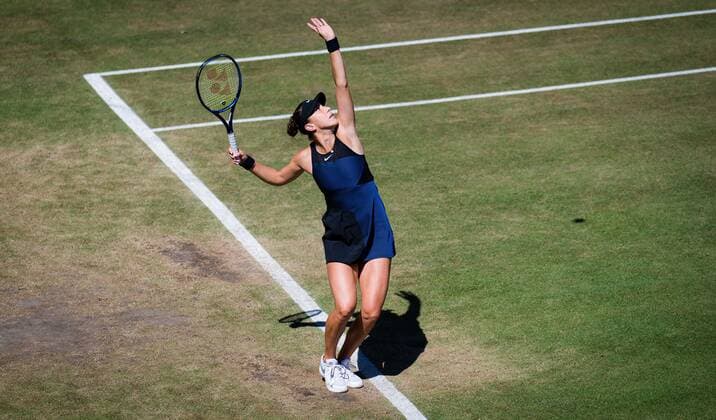 Mandatory Credit: Photo by Rob Prange Shutterstock (12072940m) Belinda Bencic of Switzerland in action during the quarter-final of the 2021 bett1open WTA, Tennis Damen 500 tennis tournament bett1open Tournament, Tennis, Berlin, Germany - 18 Jun 2021 bett1open Tournament, Tennis, Berlin, Germany - 18 Jun 2021  Copyright: xRobxPrange Shutterstockx 12072940m