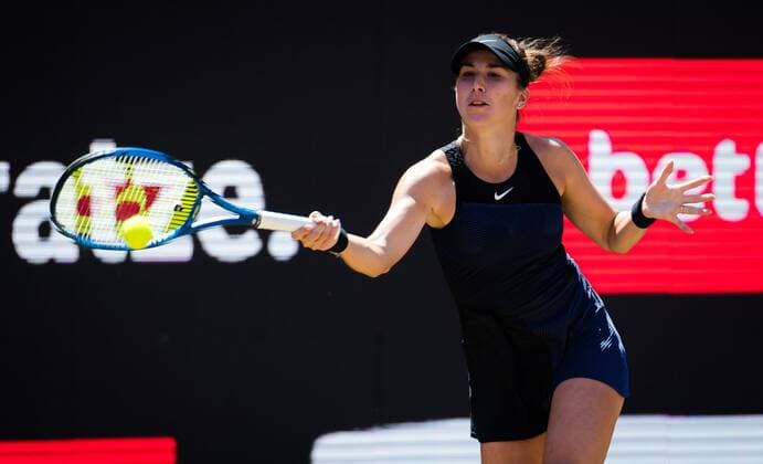 Mandatory Credit: Photo by Rob Prange Shutterstock (12072940as) Belinda Bencic of Switzerland in action during the quarter-final of the 2021 bett1open WTA, Tennis Damen 500 tennis tournament bett1open Tournament, Tennis, Berlin, Germany - 18 Jun 2021 bett1open Tournament, Tennis, Berlin, Germany - 18 Jun 2021  Copyright: xRobxPrange Shutterstockx 12072940as