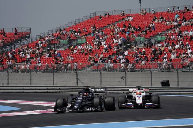 FORMULA 1 EMIRATES GRAND PRIX DE FRANCE 2021 18.06.2021, Circuit Paul Ricard, Le Castellet, FORMULA 1 EMIRATES GRAND PRIX DE FRANCE 2021 , im Bild Yuki Tsunoda (JPN 22), Scuderia AlphaTauri Honda, Nikita Mazepin (RUS 9), Haas F1 Team