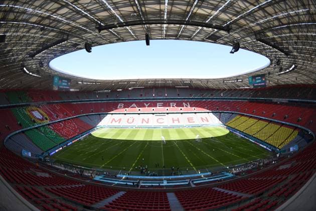 Fussball, Herren, Saison 2020 21, Euro 2020, Abschlusstraining von Portugal in der Allianz Arena München vor dem Gruppenspiel Portugal - Deutschland, Übersicht der Arena, 18.06. 2021, Copyright: xMatthiasxKochx
