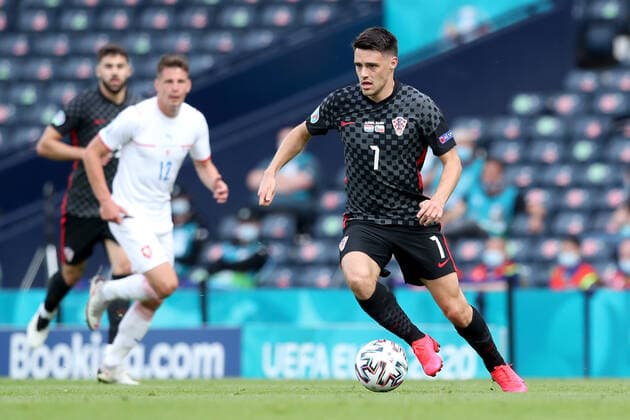 Croatia v Czech Republic - UEFA EURO, EM, Europameisterschaft,Fussball 2020: Group D Josip Brekalo of Croatia in action during the UEFA Euro 2020 Championship Group D match between Croatia and Czech Republic at Hampden Park on June 18, 2021 in Glasgow, United Kingdom. Pixsell MBxMedia