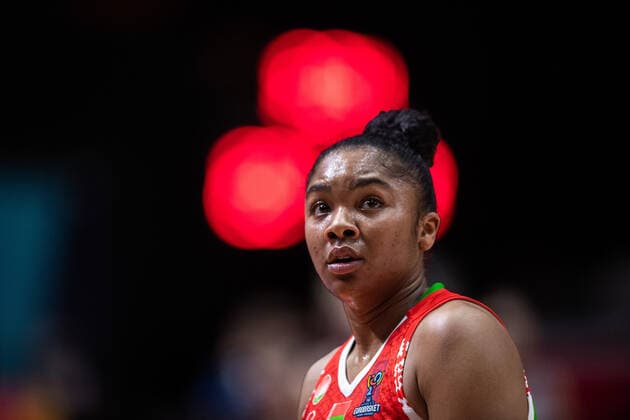 210618 Alexandria Bentley of Belarus during the FIBA Women s Eurobasket match between Slovakia and Belarus on June 18, 2021 in Valencia. Photo: Maxim ThorÃ BILDBYRAN kod MT MT0188 basket basketball national team, Nationalteam fiba women s eurobasket basket-em slovakien belarus slovakia vitryssland dam bbeng Copyright: MAXIMxTHORE BB210618MT017
