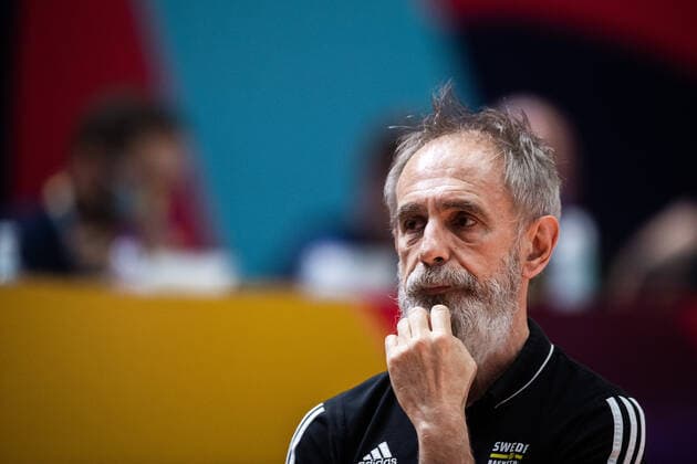 210618 head coach Marco Crespi of Sweden during the FIBA Women s Eurobasket match between Spain and Sweden on June 18, 2021 in Valencia. Photo: Maxim ThorÃ BILDBYRAN kod MT MT0189 basket basketball national team, Nationalteam fiba women s eurobasket basket-em spanien spain sverige sweden dam bbeng dag 2 Copyright: MAXIMxTHORE BB210618MT082