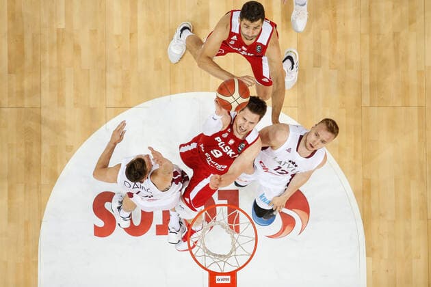 Gliwice, 18.06.2021 POLISH national team, Nationalteam BASKETBALL POLAND GAME Polska - Lotwa NZ Adam Hrycaniuk , Mateusz Ponitka , FOT. WOJCIECH FIGURSKI 058sport.pl NEWSPIX.PL --- Newspix.pl  20210618_063__FIG7745