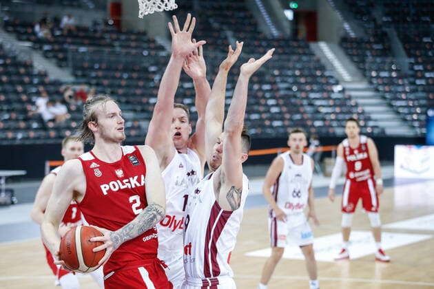 Gliwice, 18.06.2021 POLISH national team, Nationalteam BASKETBALL POLAND GAME Polska - Lotwa NZ Aleksander Balcerowski , FOT. WOJCIECH FIGURSKI 058sport.pl NEWSPIX.PL --- Newspix.pl  20210618_078__FIG8261