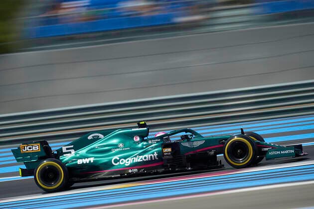 F1 Grand Prix of France - Practice Sebastian Vettel of Germany driving the (5) Aston Martin AMR21 Mercedes during practice ahead of the F1 Grand Prix of France at Circuit Paul Ricard on June 18, 2021 in Le Castellet, France. Le Castellet France breton-f1grandp210618_npH4k  Copyright: xJosexBretonx