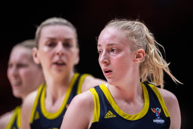 210618 Stephanie Visscher of Sweden during the FIBA Women s Eurobasket match between Spain and Sweden on June 18, 2021 in Valencia. Photo: Maxim ThorÃ BILDBYRAN kod MT MT0189 basket basketball national team, Nationalteam fiba women s eurobasket basket-em spanien spain sverige sweden dam bbeng dag 2 Copyright: MAXIMxTHORE BB210618MT148