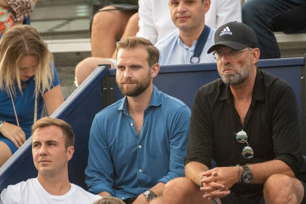 20210618 Mallorca Championships 2021 - Opening Ceremony SANTA PONSA, SPAIN - JUNE 18 2021 : Marc Klopp, Juergen Klopp, Mario Goetze at - Mallorca Championships 2021 - Opening Ceremony on June 18, 2021 in Santa Ponsa, . Santa Ponsa Baleares Spain