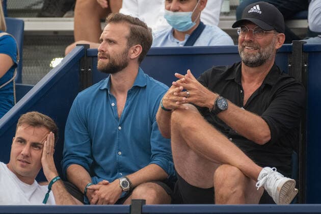 20210618 Mallorca Championships 2021 - Opening Ceremony SANTA PONSA, SPAIN - JUNE 18 2021 : Juergen Klopp, Marc Klopp, Mario Goetze at - Mallorca Championships 2021 - Opening Ceremony on June 18, 2021 in Santa Ponsa, . Santa Ponsa Baleares Spain