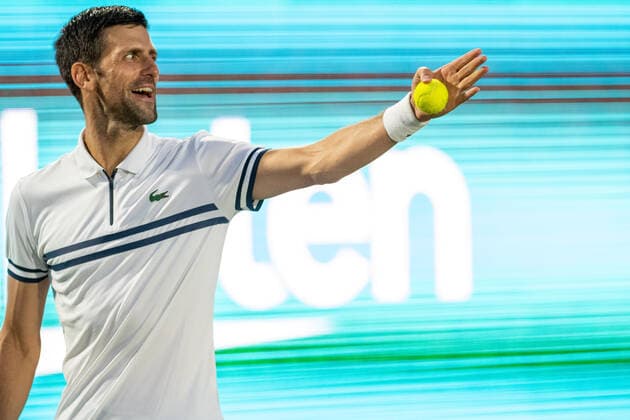 20210618 Mallorca Championships 2021 - Opening Ceremony SANTA PONSA, SPAIN - JUNE 18 2021 : Novak Djokovic at - Mallorca Championships 2021 - Opening Ceremony on June 18, 2021 in Santa Ponsa, . Santa Ponsa Baleares Spain