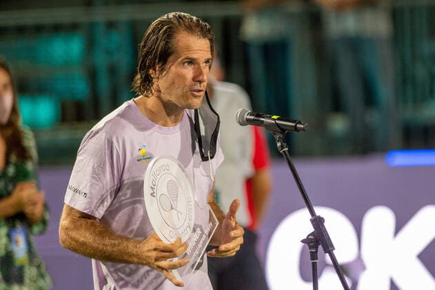 20210618 Mallorca Championships 2021 - Opening Ceremony SANTA PONSA, SPAIN - JUNE 18 2021 : Tommy Haas at - Mallorca Championships 2021 - Opening Ceremony on June 18, 2021 in Santa Ponsa, . Santa Ponsa Baleares Spain