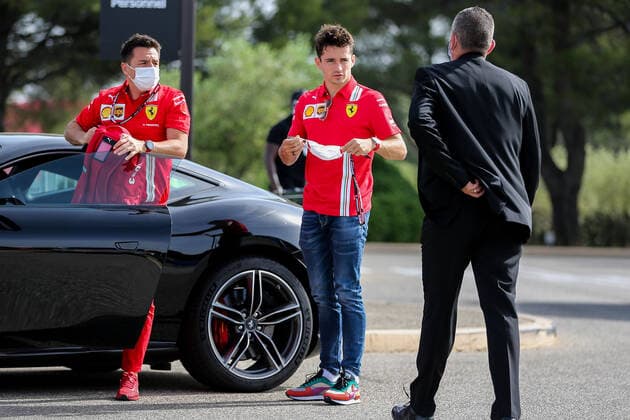 FORMULA 1 FRENCH GRAND PRIX, 19 06 2021 Charles Leclerc (MON), Scuderia Ferrari SF21 arrival during the Formula 1 Emirates Grand Prix De France 2021 at Circuit Paul Ricard, Le Castellet, France on 19 June 2021 Editorial Use Only Copyright: xPhilxDuncanx ESM-0021-0013