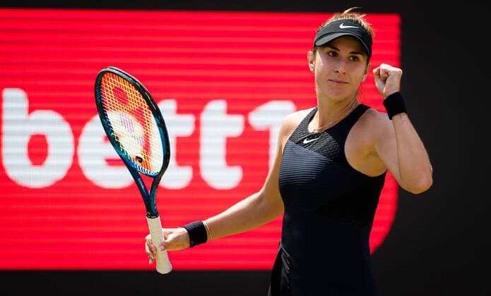 Mandatory Credit: Photo by Rob Prange Shutterstock (12072941q) Belinda Bencic of Switzerland in action during the semi-final of the 2021 bett1open WTA, Tennis Damen 500 tennis tournament bett1open Tournament, Tennis, Berlin, Germany - 19 Jun 2021 bett1open Tournament, Tennis, Berlin, Germany - 19 Jun 2021  Copyright: xRobxPrange Shutterstockx 12072941q