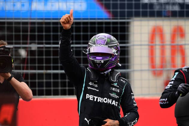 F1 Grand Prix of France - Qualifying Lewis Hamilton of Mercedes-AMG Petronas F1 Team in second place say hello to fans during qualifying of French GP in Paul Ricard Circuit in Le Castelett, Provence-Alpes-CÃ te d Azur, France, 19 June 2021 Le Castelett Provence-Alpes-CÃ te d Azur France diodato-notitle210619_np0NC  Copyright: xAndreaxDiodatox