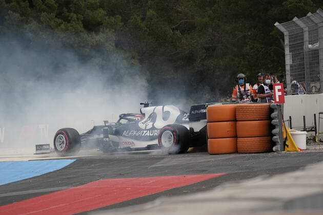 FORMULA 1 EMIRATES GRAND PRIX DE FRANCE 2021 19.06.2021, Circuit Paul Ricard, Le Castellet, FORMULA 1 EMIRATES GRAND PRIX DE FRANCE 2021 , im Bild Abflug von Yuki Tsunoda (JPN 22), Scuderia AlphaTauri Honda in die Streckenbegrenzung.