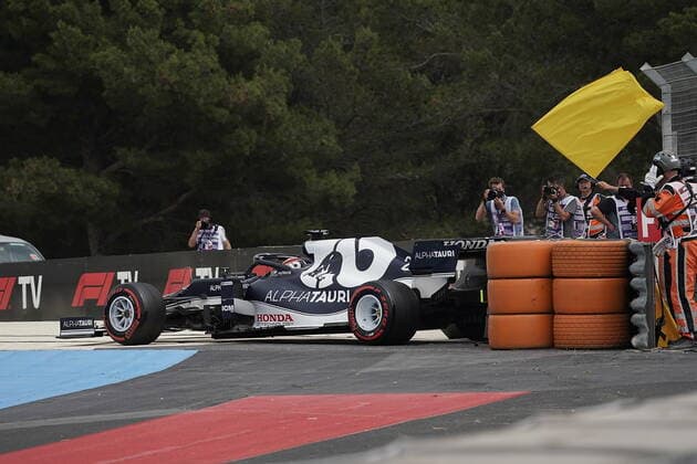 FORMULA 1 EMIRATES GRAND PRIX DE FRANCE 2021 19.06.2021, Circuit Paul Ricard, Le Castellet, FORMULA 1 EMIRATES GRAND PRIX DE FRANCE 2021 , im Bild Abflug von Yuki Tsunoda (JPN 22), Scuderia AlphaTauri Honda in die Streckenbegrenzung.