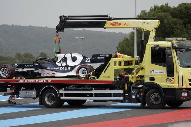 FORMULA 1 EMIRATES GRAND PRIX DE FRANCE 2021 19.06.2021, Circuit Paul Ricard, Le Castellet, FORMULA 1 EMIRATES GRAND PRIX DE FRANCE 2021 , im Bild Abflug von Yuki Tsunoda (JPN 22), Scuderia AlphaTauri Honda in die Streckenbegrenzung.