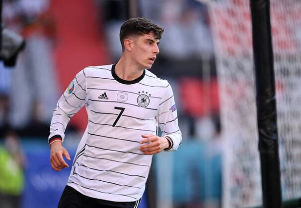 FUSSBALL Euro 2021 GRUPPE C Spiel 24 in Muenchen Portugal - Deutschland 19.06.2021 Torschuetze zum 1-1 Ausgleich Kai Havertz (Deutschland)