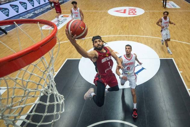 Basketball Hamburg 19.06.2021 Supercup Nationalmannschaft Deutschland (GER) - Tunesien (TUN) Joshiko Saibou (Deutschland, No.01) Mohamed Mortadha Ben Taher (Tunesien, No.15)