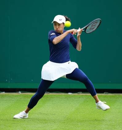 Mandatory Credit: Photo by Dave Shopland BPI Shutterstock (12115545g) Shuai Zhang from china in action Viking International Championships, Day Two, Tennis, Eastbourne, East Sussex, UK - 20 June 2021 EDITORIAL USE ONLY No use with unauthorised audio, video, data, fixture lists, club league logos or live services. Online in-match use limited to 120 images, no video emulation. No use in betting, games or single club league player publications. Viking International Championships, Day Two, Tennis, Eastbourne, East Sussex, UK - 20 June 2021 EDITORIAL USE ONLY No use with unauthorised audio, video, data, fixture lists, club league logos or live services. Online in-match use limited to 120 images, no video emulation. No use in betting, games or single club league player publications. Copyright: xDavexShopland BPI Shutterstockx 12115545g