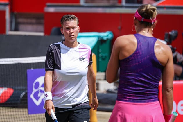 Im Bild: Demi SCHUURS (NED) und Nicole MELICHAR (USA) Doppel-Finale, bett1open 2021, Berlin, LTTC Rot-Weiß - Steffi-Graf-Stadion, 20.06.2021,