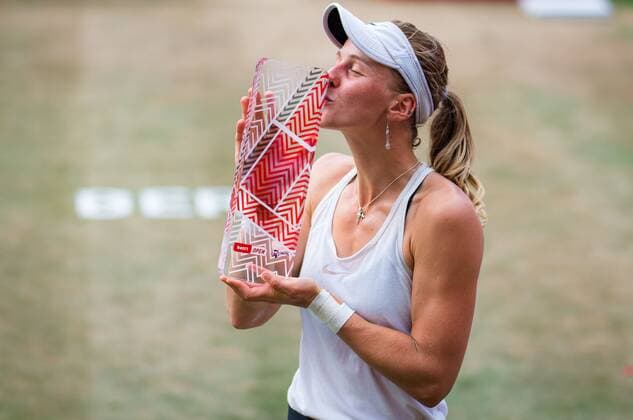 Mandatory Credit: Photo by Rob Prange Shutterstock (12072943am) Liudmilla Samsonova of Russia with the champions trophy after winning the final of the 2021 bett1open WTA, Tennis Damen 500 tennis tournament bett1open Tournament, Tennis, Berlin, Germany - 20 Jun 2021 bett1open Tournament, Tennis, Berlin, Germany - 20 Jun 2021  Copyright: xRobxPrange Shutterstockx 12072943am