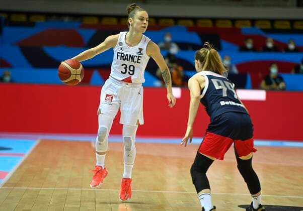 Alix Duchet of France pictured during FIBA Women s Eurobasket match between France and Russia on JUNE 20, 2021 in Strasbourg BASKET BALL : France vs Russie - Eurobasket Feminin - 20 06 2021 PhilippeCrochet Panoramic 