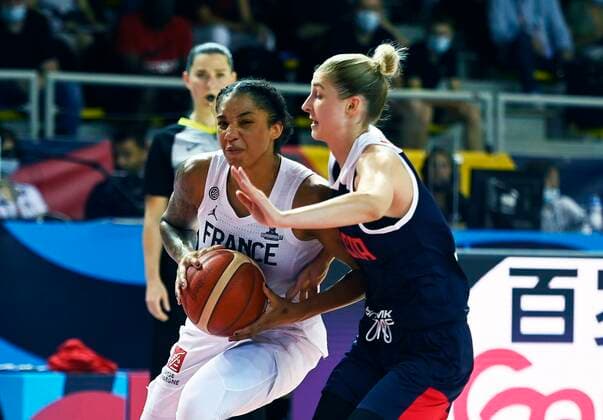 Gabby Williams of France pictured during FIBA Women s Eurobasket match between France and Russia on JUNE 20, 2021 in Strasbourg BASKET BALL : France vs Russie - Eurobasket Feminin - 20 06 2021 PhilippeCrochet Panoramic 