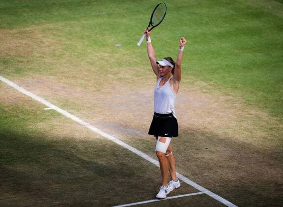 Mandatory Credit: Photo by Rob Prange Shutterstock (12072943bo) Liudmila Samsonova of Russia reacts to winning the final of the 2021 bett1open WTA, Tennis Damen 500 tennis tournament bett1open Tournament, Tennis, Berlin, Germany - 20 Jun 2021 bett1open Tournament, Tennis, Berlin, Germany - 20 Jun 2021  Copyright: xRobxPrange Shutterstockx 12072943bo
