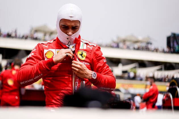 June 20, 2021, Le Castellet, France: CHARLES LECLERC of Monaco and Scuderia Ferrari is seen on the starting grid ahead of the 2021 FIA Formula 1 French Grand Prix at Circuit Paul Ricard in Le Castellet, France. Le Castellet France - ZUMAg147 20210620_zap_g147_047 Copyright: xJamesxGasperottix