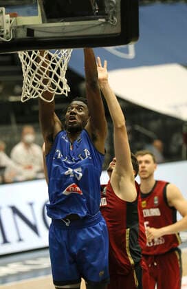 Photo : Nikola Akele ( Italy ) gegen Lukas Wank ( Germany ) Basketball - Supercup Sun. 20.06. 2021 4 Nations Cup in Hamburg Deutschland - Italien