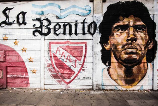 Buenos Aires, Argentina 05 May 2017 Murals of Diego Maradona around Estadio Diego Armando Maradona home of Argentinos Juniors. Photo Sebastian Frej Copyright: xSebastianxFrejx