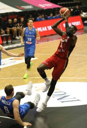 Photo : Isaac Bonga ( Germany ) Basketball - Supercup Sun. 20.06. 2021 4 Nations Cup in Hamburg Deutschland - Italien