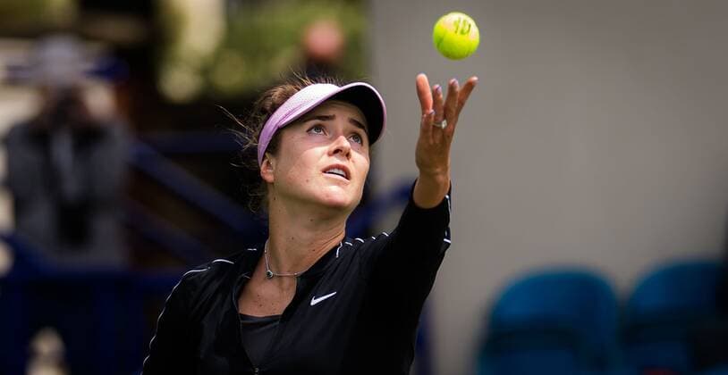 Mandatory Credit: Photo by Rob Prange Shutterstock (12163992i) Elina Svitolina of the Ukraine in action during her first round match at the 2021 Viking International WTA, Tennis Damen 500 tennis tournament Viking International Championships, Day Four, Tennis, Eastbourne, East Sussex, UK - 22 June 2021 EDITORIAL USE ONLY No use with unauthorised audio, video, data, fixture lists, club league logos or live services. Online in-match use limited to 120 images, no video emulation. No use in betting, games or single club league player publications. Viking International Championships, Day Four, Tennis, Eastbourne, East Sussex, UK - 22 June 2021 EDITORIAL USE ONLY No use with unauthorised audio, video, data, fixture lists, club league logos or live services. Online in-match use limited to 120 images, no video emulation. No use in betting, games or single club league player publications. Copyright: xRobxPrange Shutterstockx 12163992i