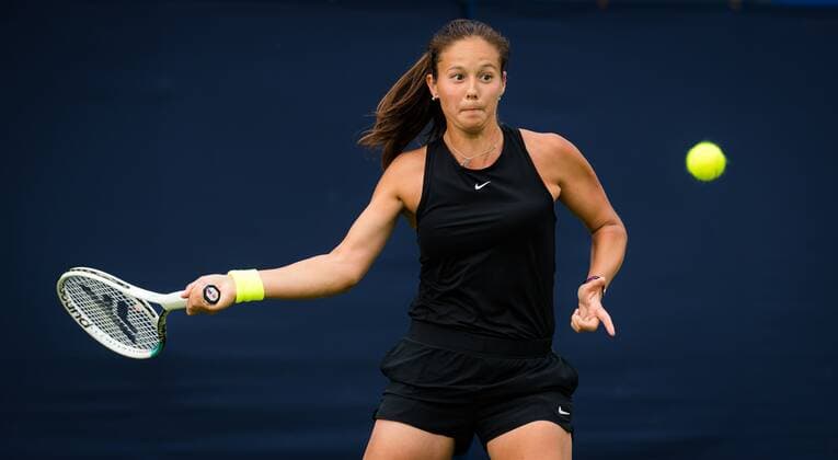Mandatory Credit: Photo by Rob Prange Shutterstock (12163992cl) Daria Kasatkina of Russia in action during the first round at the 2021 Viking International WTA, Tennis Damen 500 tennis tournament Viking International Championships, Day Four, Tennis, Eastbourne, East Sussex, UK - 22 June 2021 EDITORIAL USE ONLY No use with unauthorised audio, video, data, fixture lists, club league logos or live services. Online in-match use limited to 120 images, no video emulation. No use in betting, games or single club league player publications. Viking International Championships, Day Four, Tennis, Eastbourne, East Sussex, UK - 22 June 2021 EDITORIAL USE ONLY No use with unauthorised audio, video, data, fixture lists, club league logos or live services. Online in-match use limited to 120 images, no video emulation. No use in betting, games or single club league player publications. Copyright: xRobxPrange Shutterstockx 12163992cl