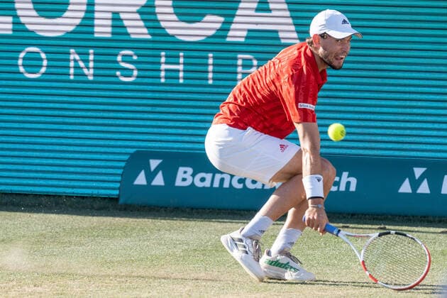 20210622 Mallorca Championships 2021 SANTA PONSA, SPAIN - JUNE 22 2021 : Dominic Thiem of Austria at - Mallorca Championships 2021 on June 22, 2021 in Santa Ponsa, . Santa Ponsa Baleares Spain