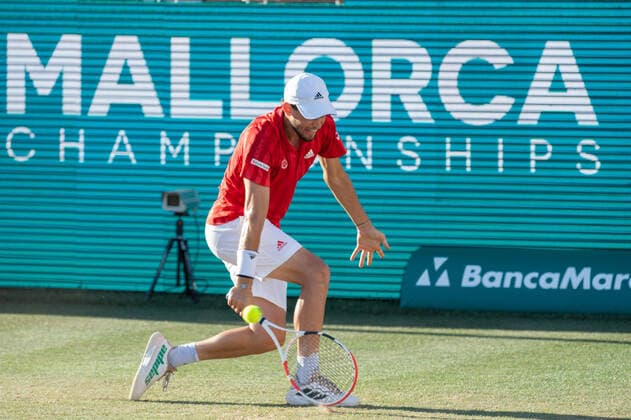 20210622 Mallorca Championships 2021 SANTA PONSA, SPAIN - JUNE 22 2021 : Dominic Thiem of Austria at - Mallorca Championships 2021 on June 22, 2021 in Santa Ponsa, . Santa Ponsa Baleares Spain