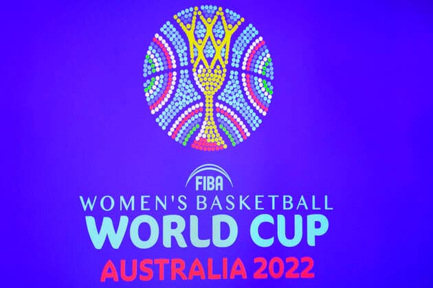 WOMENS BASKETBALL WORKD CUP LAUNCH CANBERRA, The logo of the ?Women?s Basketball World Cup Australia 2022? is seen at a launch event at Parliament House in Canberra, Wednesday, June 23, 2021. ( NO ARCHIVING, EDITORIAL USE ONLY, NO USE IN BOOKS WITHOUT CONSENT CANBERRA ACT AUSTRALIA  Copyright: xLUKASxCOCHx 20210623001551864971
