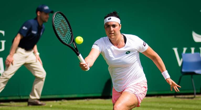 Mandatory Credit: Photo by Rob Prange Shutterstock (12165838j) Ons Jabeur of Tunisia in action during the second round at the 2021 Viking International WTA, Tennis Damen 500 tennis tournament Viking International Championships, Day Five, Tennis, Eastbourne, East Sussex, UK - 23 June 2021 Viking International Championships, Day Five, Tennis, Eastbourne, East Sussex, UK - 23 June 2021 Copyright: xRobxPrange Shutterstockx 12165838j