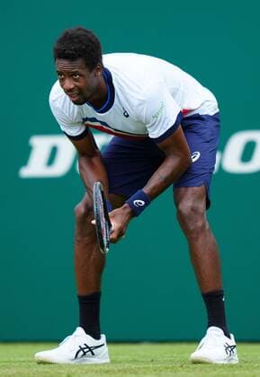 Mandatory Credit: Photo by Dave Shopland BPI Shutterstock (12165746ac) Gael Monfils from France Action Viking International Championships, Day Five, Tennis, Eastbourne, East Sussex, UK - 23 June 2021 Viking International Championships, Day Five, Tennis, Eastbourne, East Sussex, UK - 23 June 2021 Copyright: xDavexShopland BPI Shutterstockx 12165746ac